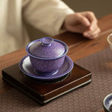 Lapis Lazuli Gemstone Porcelain "Hover" Gaiwan | 170ml Luxury Brewing Bowl