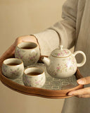 Cream Ru-Ware Porcelain Kung Fu Tea Set | Home & Outdoor Portable Collection