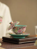 Enamel "Myriad Flowers" Gaiwan Tea Set