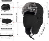 Winter Hats for Women and Men, Winter Hat Trapper Hat Ushanka, Ear Flap Chin Strap and Windproof Mask.