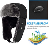 Winter Hats for Women and Men, Winter Hat Trapper Hat Ushanka, Ear Flap Chin Strap and Windproof Mask.