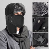 Winter Hats for Women and Men, Winter Hat Trapper Hat Ushanka, Ear Flap Chin Strap and Windproof Mask.